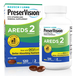 Bausch + Lomb PreserVision AREDS 2 Formula with OCUSorb Eye Vitamin and Mineral Supplement, 120 Mini Soft Gels