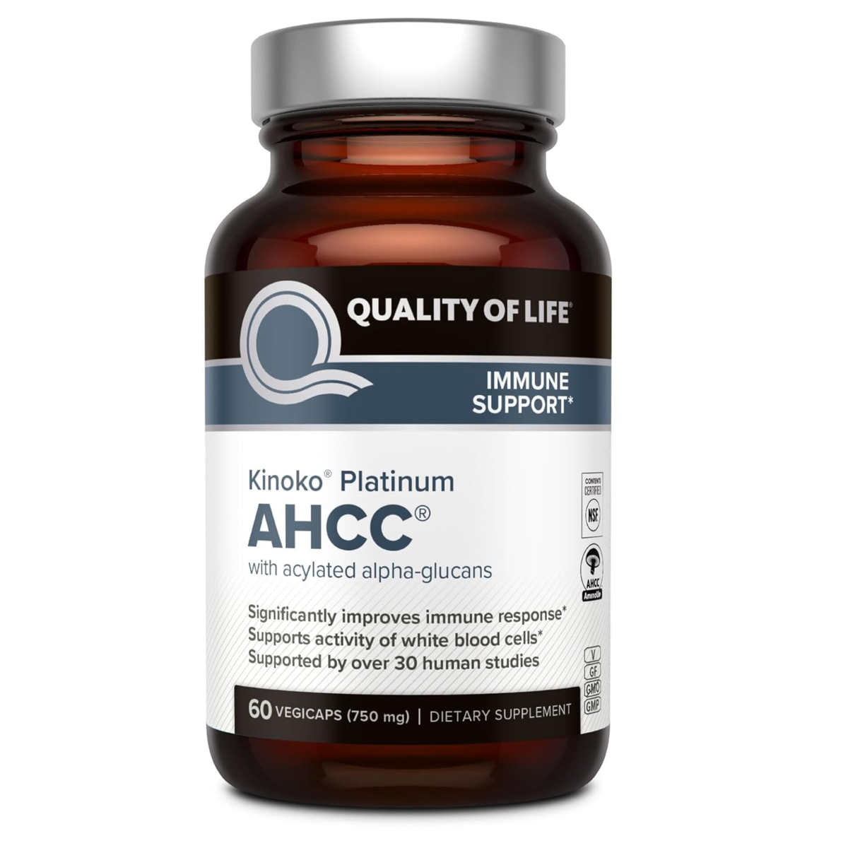 Quality of Life Kinoko Platinum AHCC Immune Support Supplement