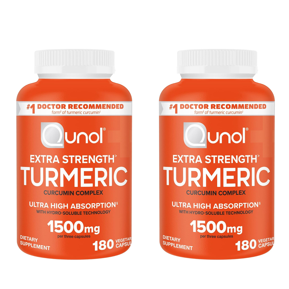 Qunol Extra Strength Turmeric Curcumin Complex 1000mg - 120 Vegetarian Capsules