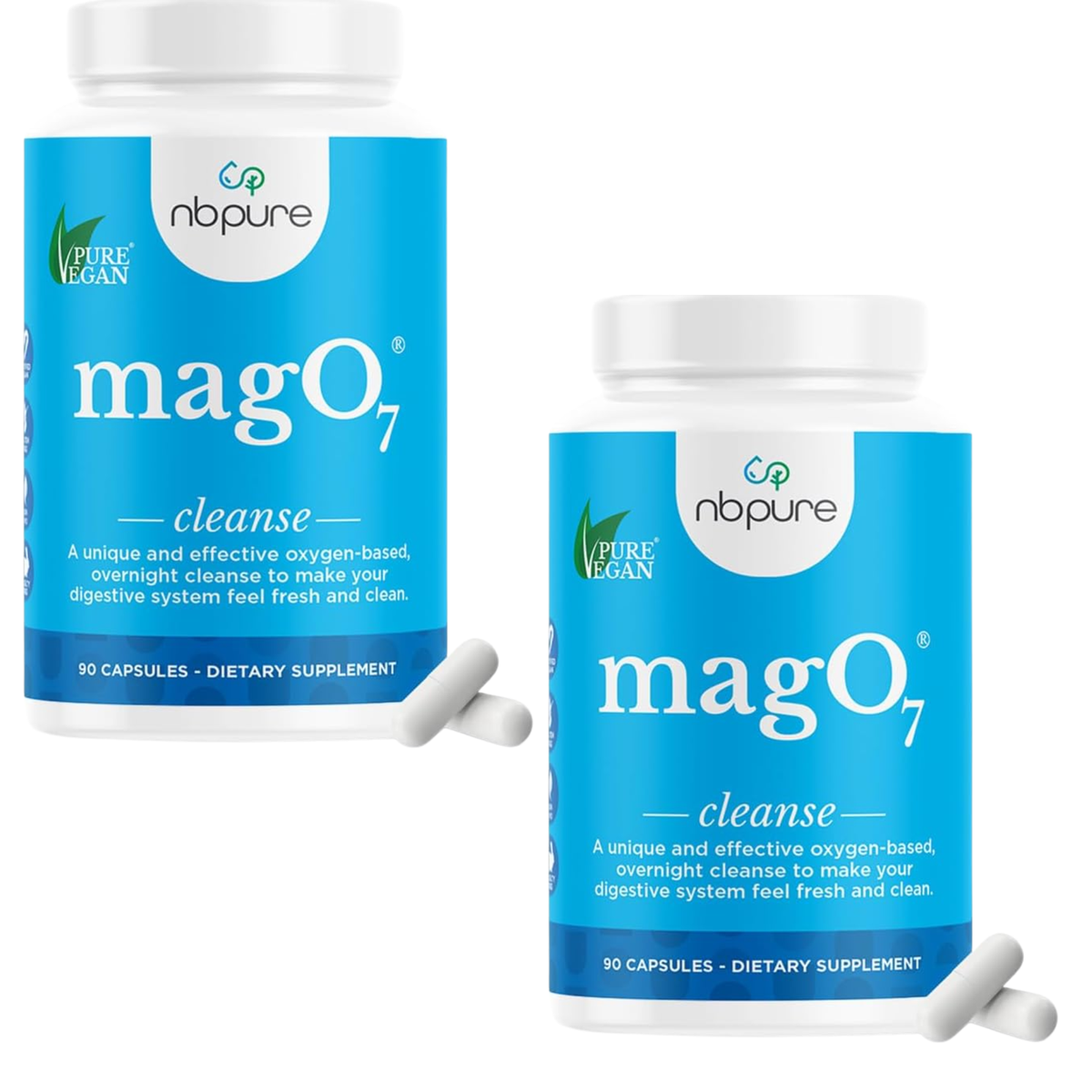 nbpure MagO7 Cleanse – Oxygen-Based Overnight Digestive Cleanse | 90 Capsules