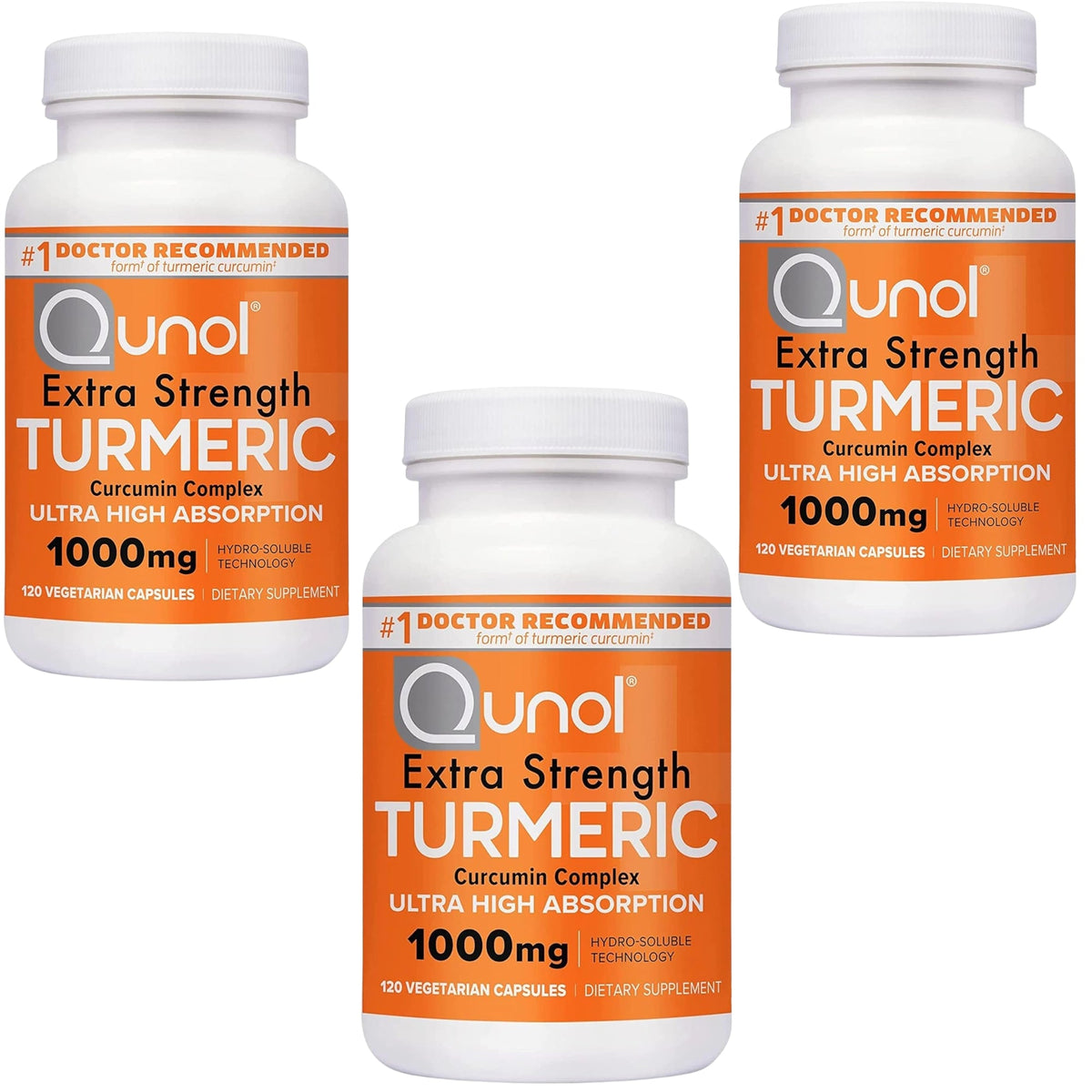 Qunol Extra Strength Turmeric Curcumin Complex 1000mg - 120 Vegetarian Capsules