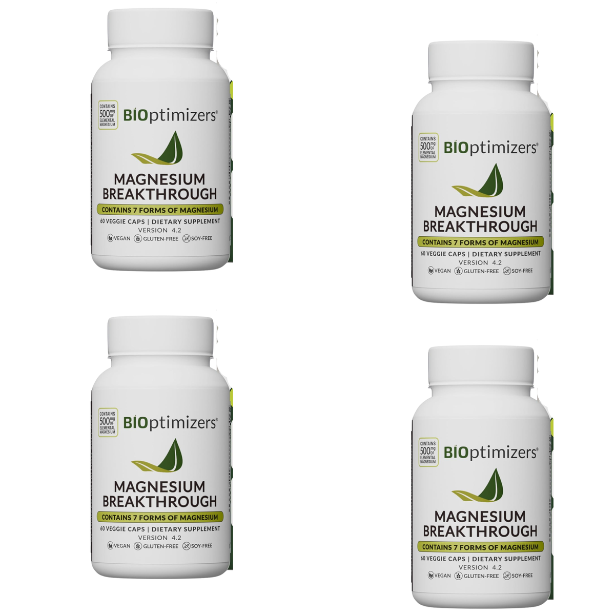 BIOptimizers Magnesium Breakthrough – 7 Forms of Magnesium | 500mg | 60 Veggie Caps