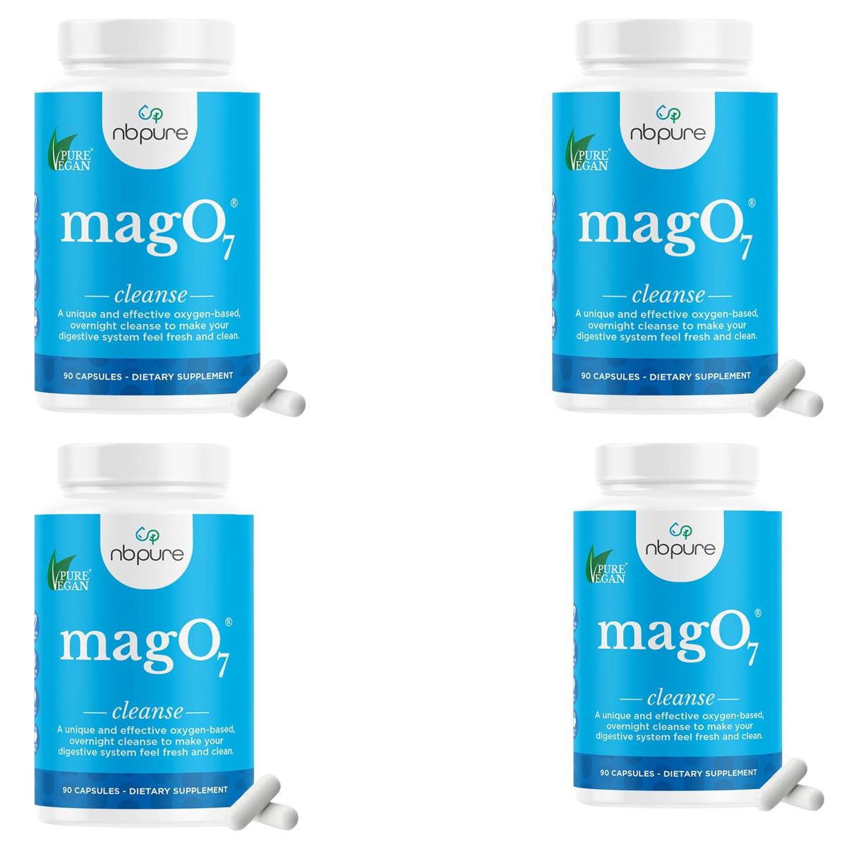 nbpure MagO7 Cleanse – Oxygen-Based Overnight Digestive Cleanse | 90 Capsules