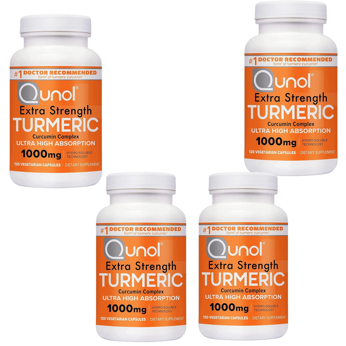 Qunol Extra Strength Turmeric Curcumin Complex 1000mg - 120 Vegetarian Capsules