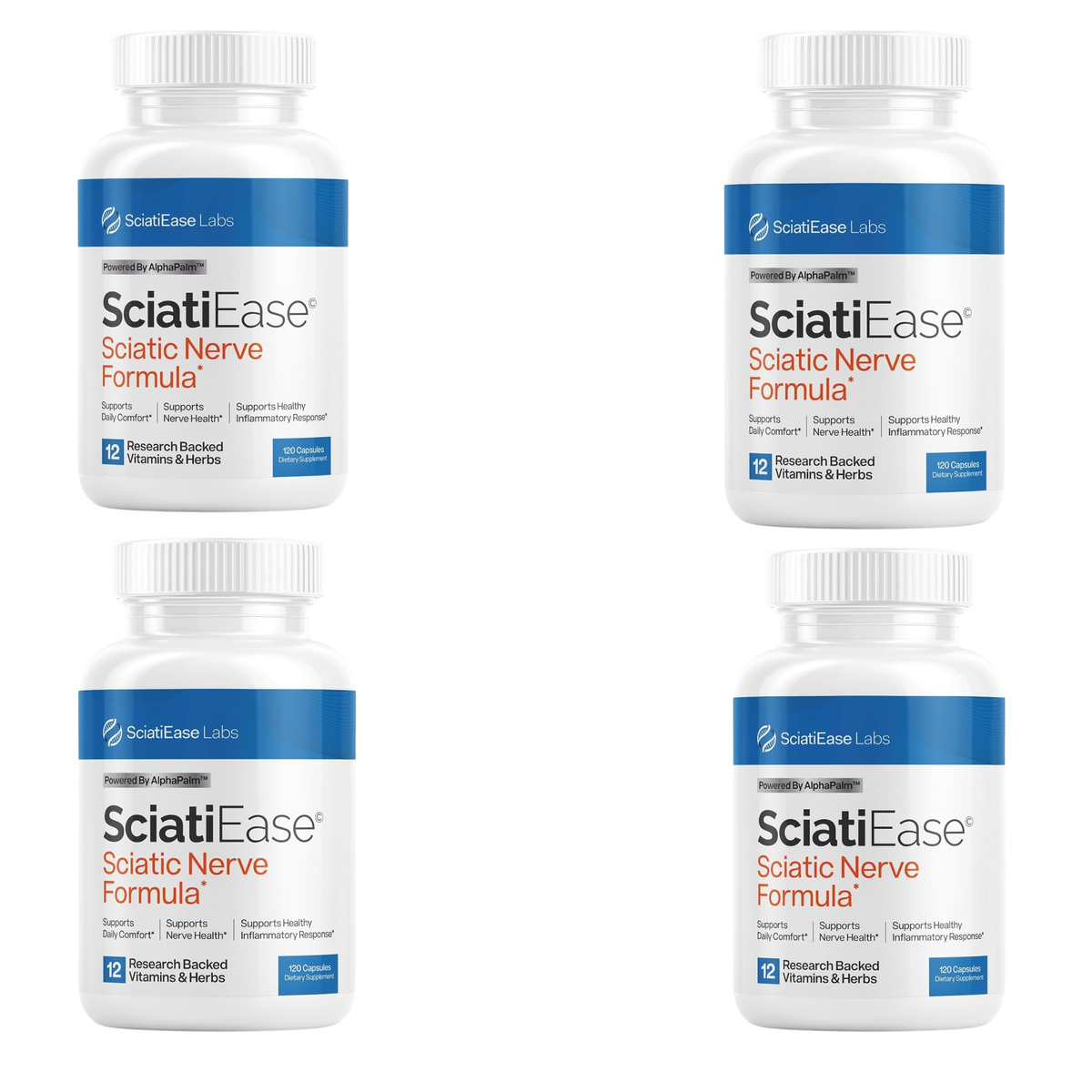SciatiEase Labs SciatiEase Sciatic Nerve Formula | 12 Research-Backed Vitamins & Herbs | 120 Capsules