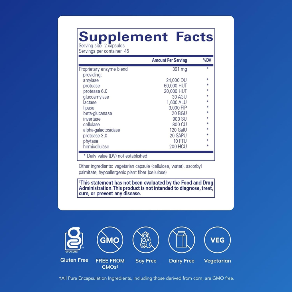 Pure Encapsulations Digestive Enzymes Ultra – Vegetarian Digestive Support | 90 Capsules