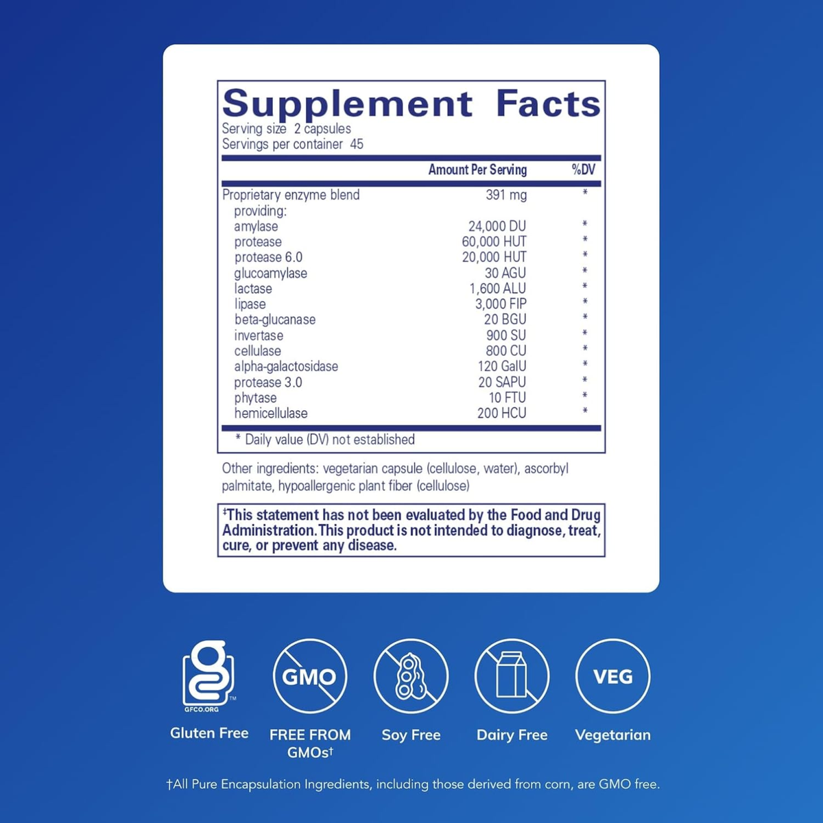 Pure Encapsulations Digestive Enzymes Ultra – Vegetarian Digestive Support | 90 Capsules