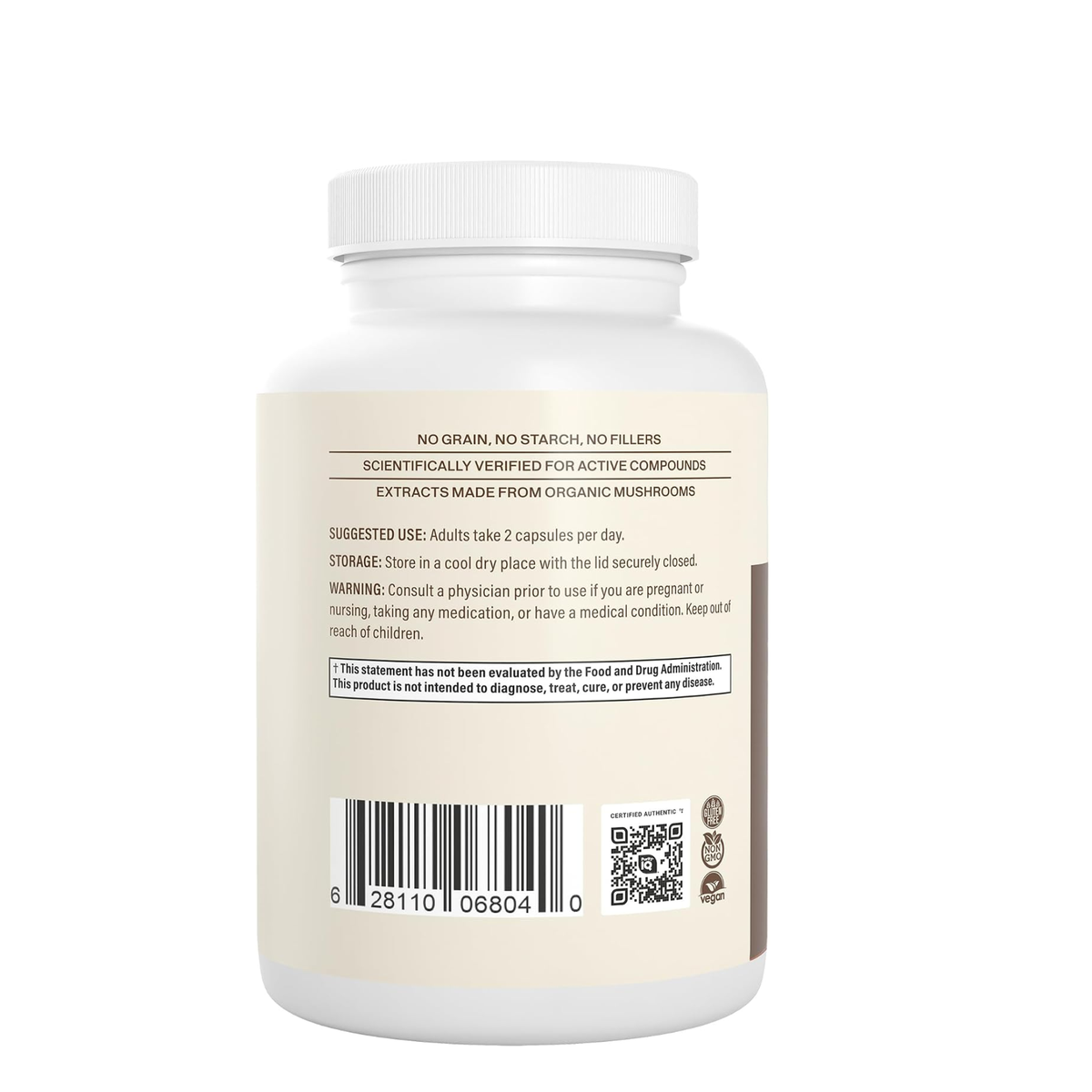 Real Mushrooms Lion's Mane Mushroom Extract Powder for Cognition – 120 Capsules