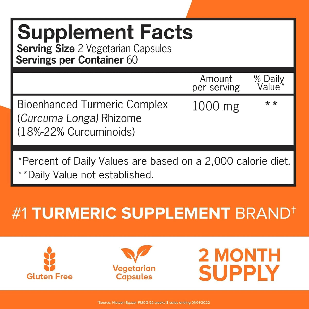 Qunol Extra Strength Turmeric Curcumin Complex 1000mg - 120 Vegetarian Capsules