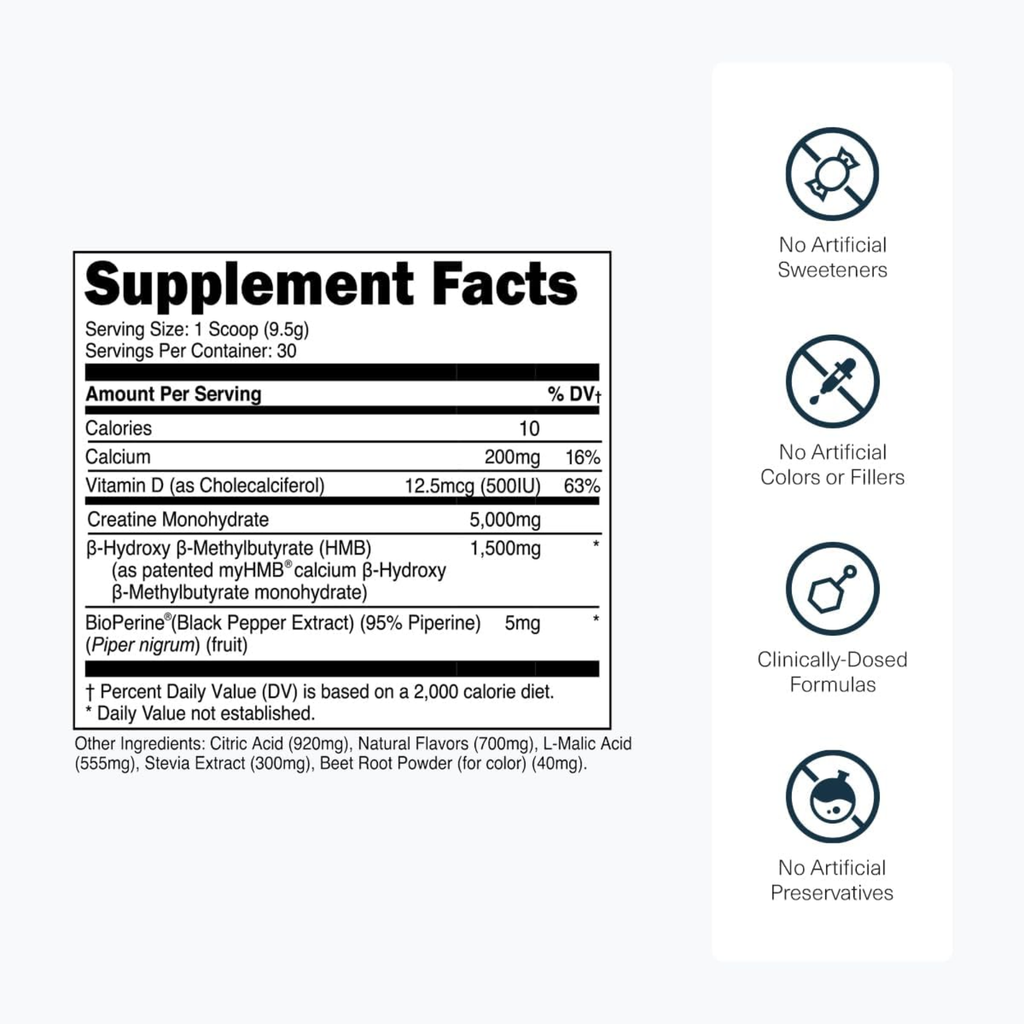 Transparent Labs StrengthSeries Creatine HMB – Strawberry Lemonade | 30 Servings
