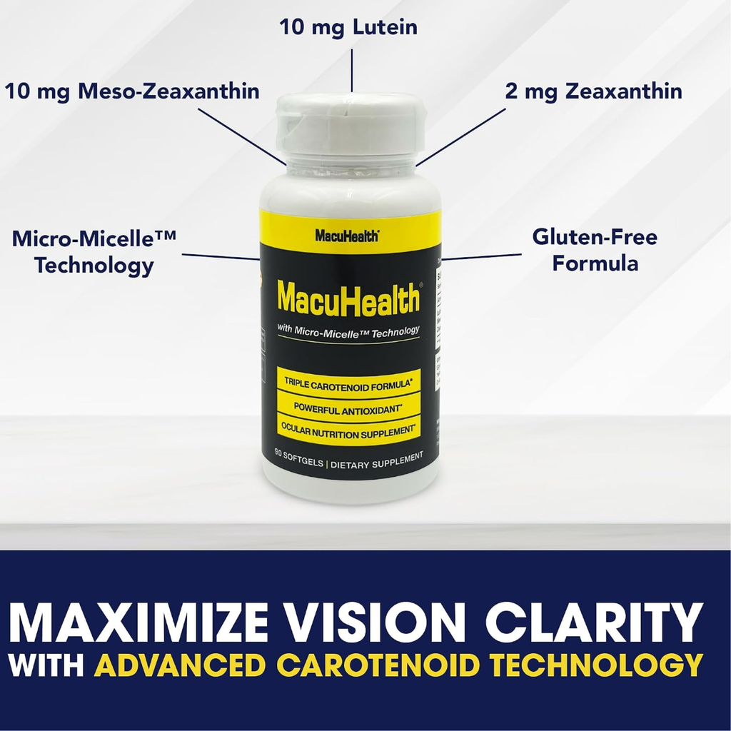 MacuHealth Triple Carotenoid Formula with Micro-Micelle Technology | Ocular Nutrition Supplement | 90 Softgels
