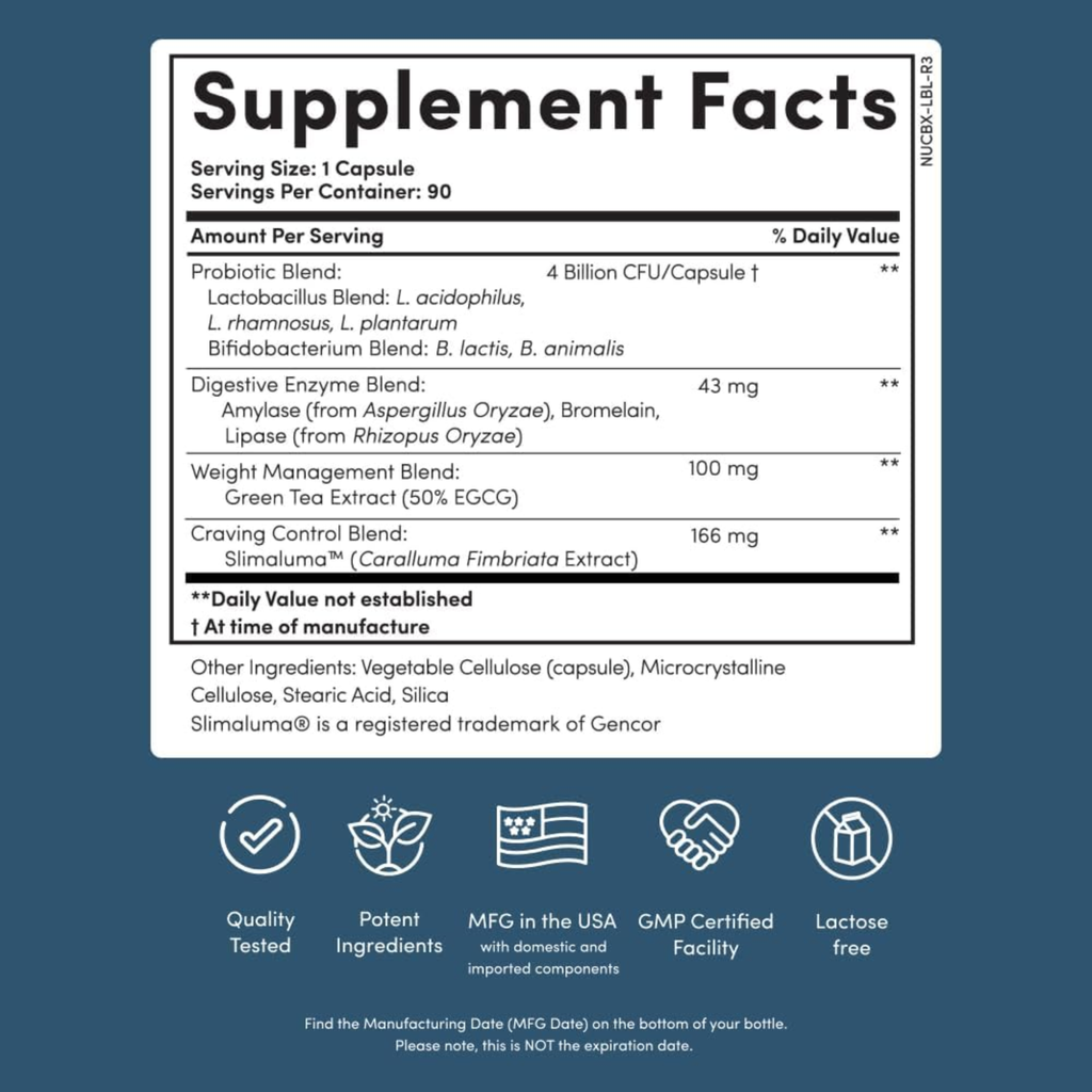 Nucific Bio-X4 4-in-1 Weight Management Probiotic – 90 Capsules