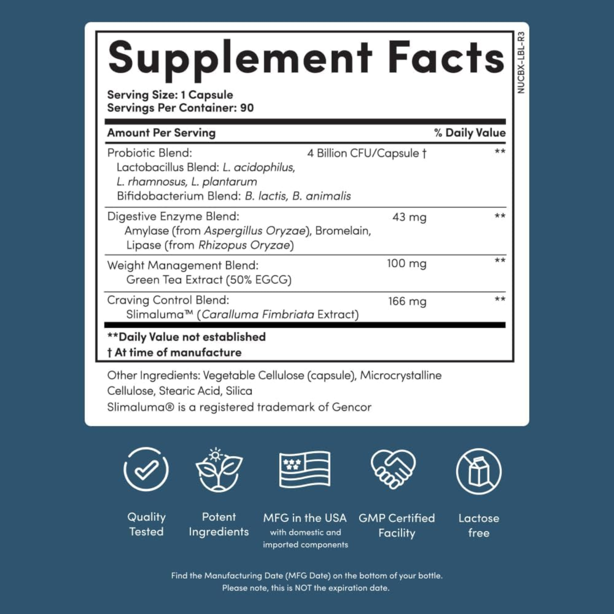 Nucific Bio-X4 4-in-1 Weight Management Probiotic – 90 Capsules