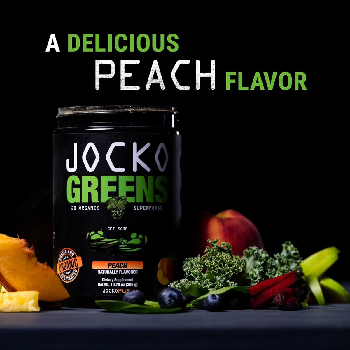 Jocko Greens Peach - Organic Superfood Powder