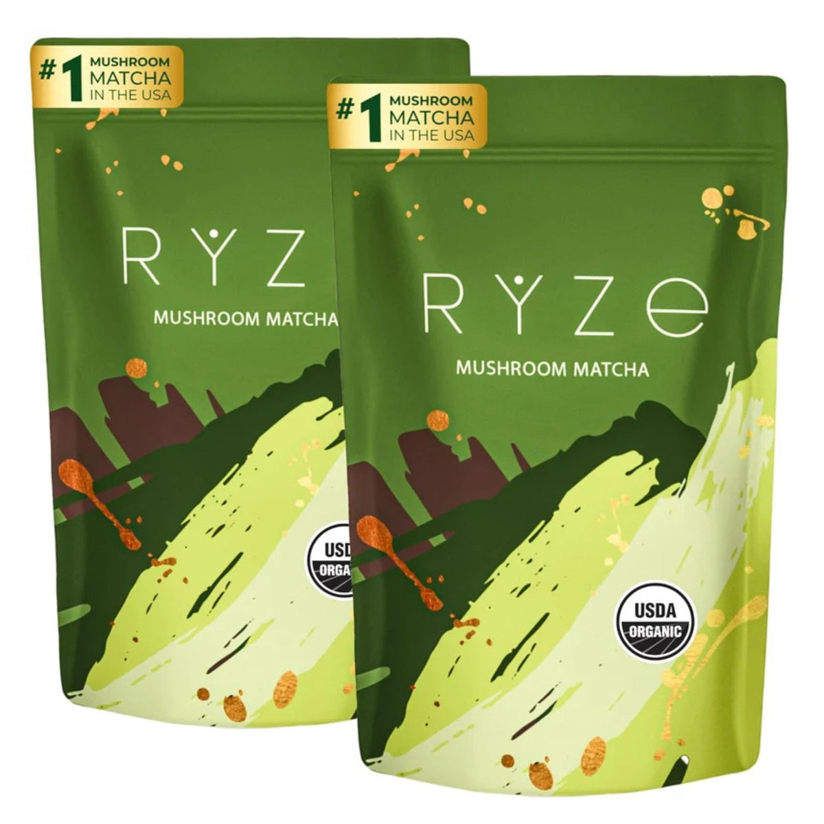 RYZE Mushroom Matcha 30 Servings, Ceremonial Grade Organic