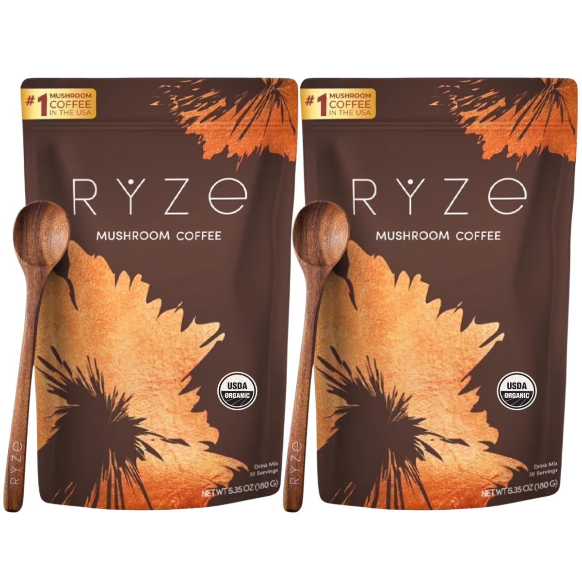 RYZE Mushroom Coffee 30 Servings, Organic Adaptogenic Blend