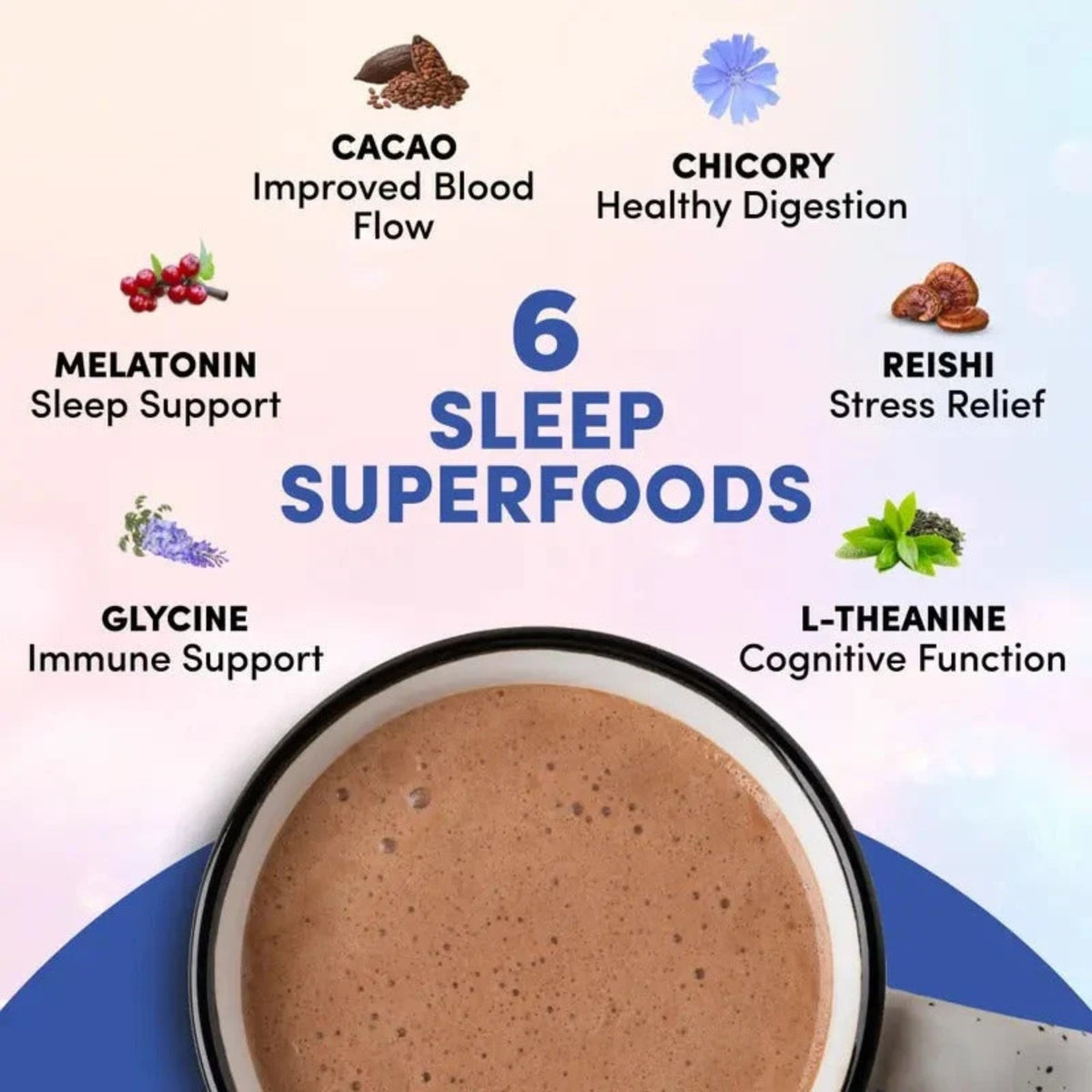 RYZE Mushroom Hot Cocoa with Melatonin 20 Servings