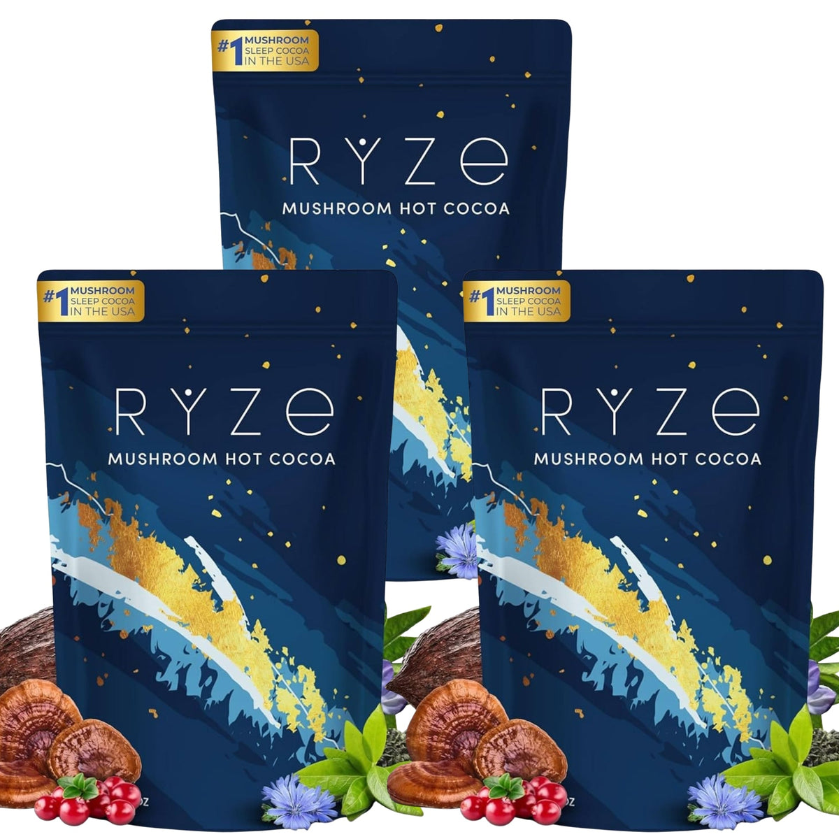 RYZE Mushroom Hot Cocoa with Melatonin 20 Servings